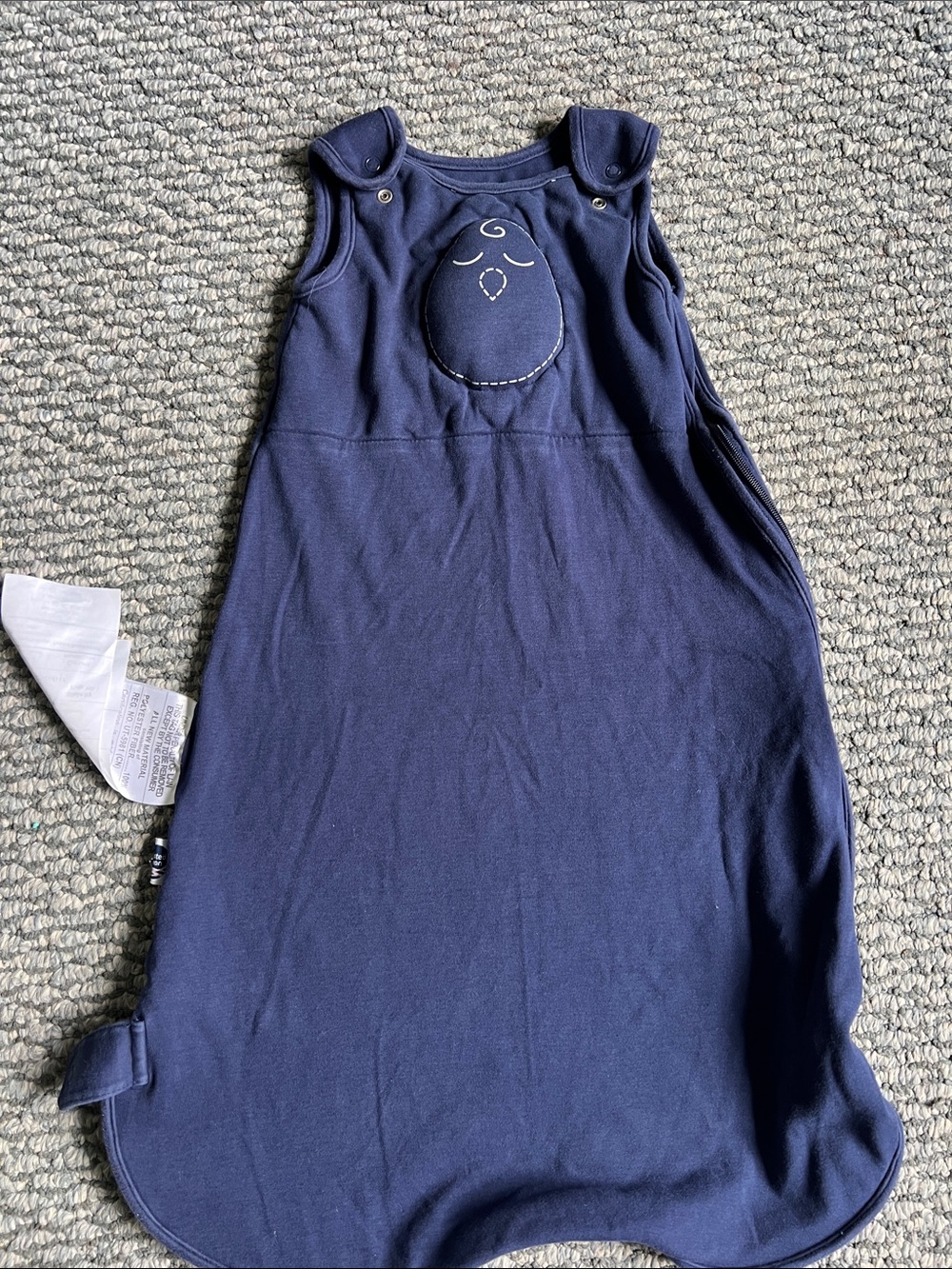 Nested Bean Navy Blue Sleeveless Sleep Sack with Owl Applique
